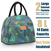 ComfiTime Lunch Bag - Insulated Lunch Box for Women, 8L or 14 Cans Large Capacity Cooler Bag for Adults & Teen, Cute Aesthetic Lunch Tote for Work, School, Extra Zippered Pocket for Wallet & Phone