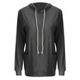 thumbnail image 4 of Women's Casual Lightweight Hoodies Long Sleeve Drawstring Sweatshirts Dark Gray M, 4 of 5