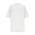 thumbnail image 6 of CheerKidz Two Piece Sets for Womens Plus Size 2 Piece Lounge Sets Round Neck Oversized T Shirts Biker Shorts Workout Matching Summer Outfits(Z01-White,3XL), 6 of 8