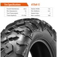 thumbnail image 2 of Scuff Guard Lightweight ATV Tires 25x8-12 Heavy Duty 6PR 25x8x12 UTV All Terrain Off-Road, 2 of 8
