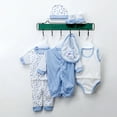 thumbnail image 2 of Ketyyh-chn99 0-3 Months Baby Girl Clothes Newborn Layette Gift Set for Baby Boys Jumpsuit+2 Tops+2 Pants+Hat+Foot Covers+Scarf 8PCS Size for 0-3 Months,Light Blue, 2 of 4
