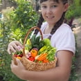 thumbnail image 3 of Flower Basket Rattan Handmade Basket With Handle for Storgae Wedding Girl Flower Basket Decoration 25*16*25cm, 3 of 10