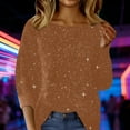 thumbnail image 2 of Sweaters for Women Ladies Glitter Real Sequin One Shoulder Strip Warm Fashion Clothing, 2 of 7