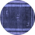 thumbnail image 1 of Ahgly Company Indoor Round Abstract Blue Modern Area Rugs, 5' Round, 1 of 4