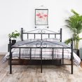 thumbnail image 1 of Homycasa Full Size Metal Platform Bed Frame Steel Slats Support, Black, 1 of 9
