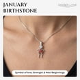 thumbnail image 3 of Birthstone Pendant Necklace for Girl Mom or Grandma by Ginger Lyne Sterling Silver CZ Family Birthday Charm, 3 of 8