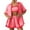 Pink, variant on Women's Summer 2 Piece Outfits Casual V Neck Short Sleeve Button Down Blouse Tops High Waisted Shorts Tracksuit Beach Travel Lounge Sets 2024