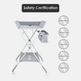 thumbnail image 4 of Table à Langer pour Bébé avec Roues, Table à Langer Pliable Station de Change pour Couches de Bébé avec Hauteur Réglable à 4 Niveaux, Gris, 4 of 9