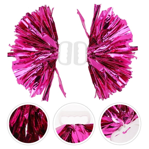Masteelf  2 Pcs Cheer Props for Sports Blue and White Pom Poms Costume Metallic