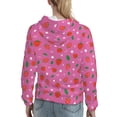thumbnail image 7 of Sikiie Strawberry Floral Women's Casual Hoodies Long Sleeve Lightweight Pullover Tops Loose Sweatshirt-Small, 7 of 7