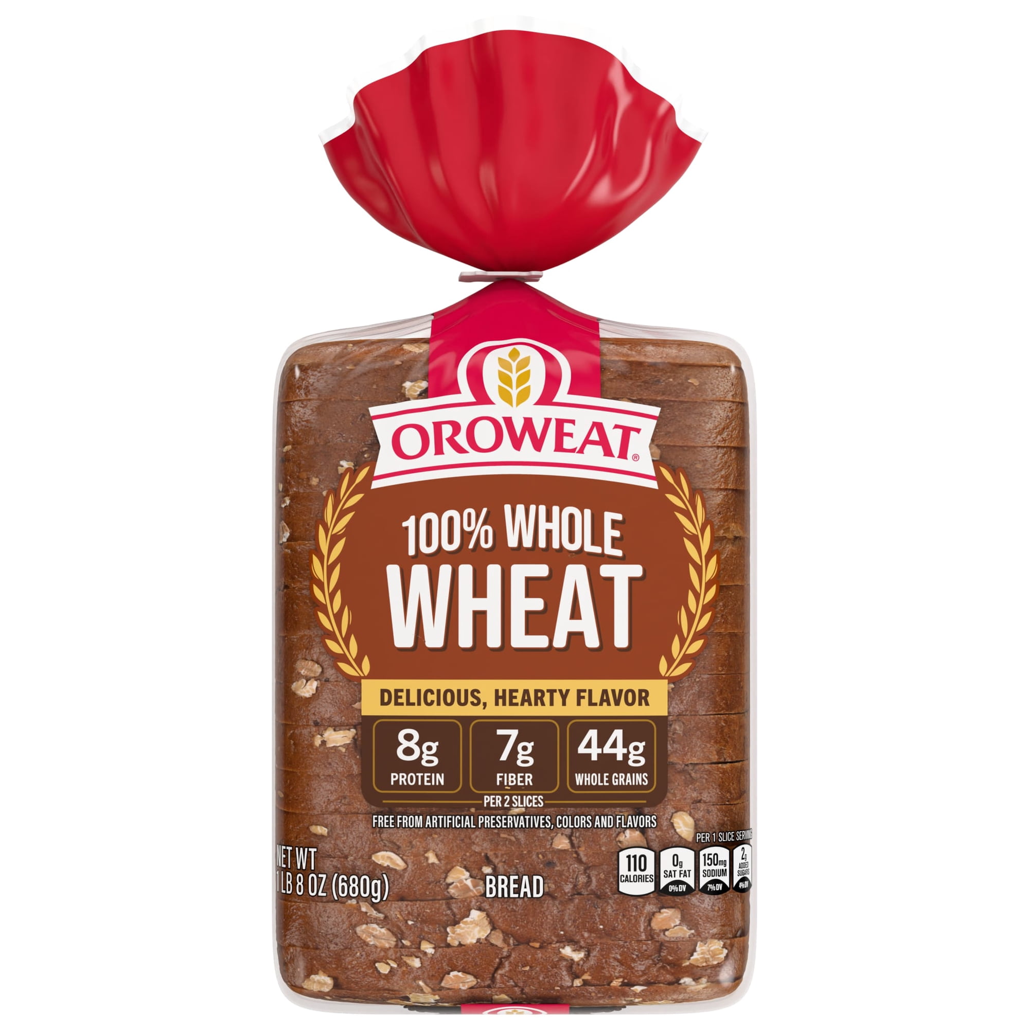 Oroweat Whole Wheat Bread, 24 oz, Wheat Bread, Bag
