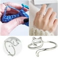 thumbnail image 2 of ZPAQI Adjustable Joint Ring Crochet Ring Beginner Knitting Crocheting Gift Crochet, 2 of 13