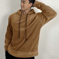 thumbnail image 5 of JUUYY Mens Fuzzy Fleece Hoodies Pullover Soft Hoodie Fall Winter Warm Long Sleeve Hooded Sweatshirt with Drawstring Khaki XXL, 5 of 8