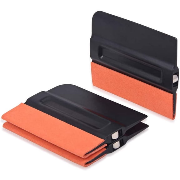 Vinyl Felt Squeegee 4 Inch Magnet Tint Squeegee with Micro-Fiber Felt Edge for Car Vinyl Scraper Decal Applicator Tool, Pack of 3