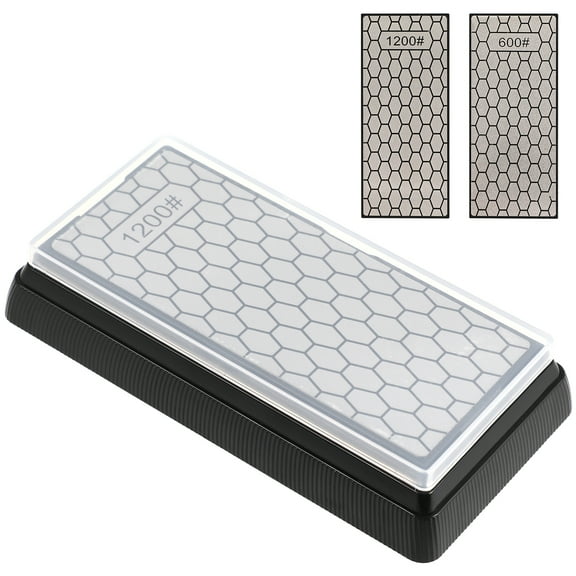 MLINS Double Sided Sharpener Diamond Kitchen Sharpening Stone Non Slip Cutting Tool Sharpener 600/1200 Grit