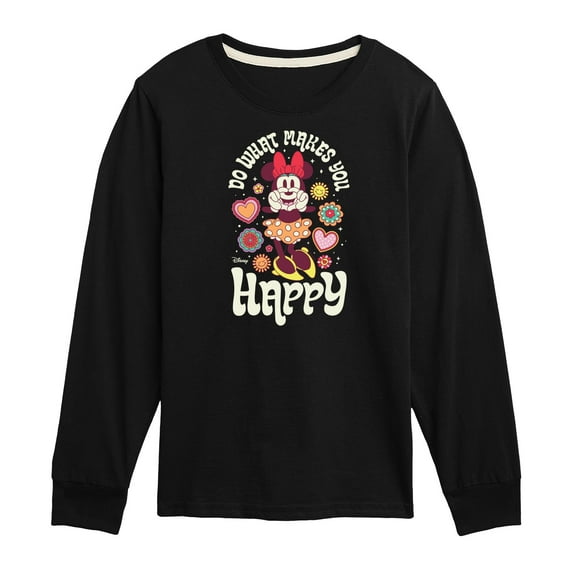 Disney - Mickey & Friends - Minnie Mouse - Do What Makes You Happy - Toddler And Youth Long Sleeve Graphic T-Shirt