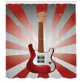 thumbnail image 3 of Ambesonne Guitar Shower Curtain, Musical Item Sunburst Effect, 69"Wx70"L, Vermilion White, 3 of 3