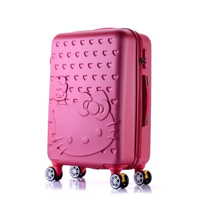 Sanrioed-Equipaje de Hello Kitty para mujer, Maleta de viaje de Anime Kawaii de 20 y 24 pulgadas, con ruedas universales, regalos bonitos