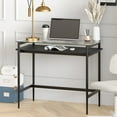 thumbnail image 4 of Henn&Hart 36" Blackened Bronze/Black Grain Metal/Glass Home Office, 4 of 10