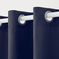 thumbnail image 3 of TOWN & COUNTRY BASICS Cabana Solid Heavyweight Indoor Outdoor Curtains, Light Filtering Opacity with Grommet Top, Water Repellent, 2-Pack Set, 54"x96", Dark Navy, 3 of 11