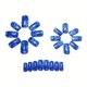 thumbnail image 3 of Uñas postizas adhesivas azul Navidad con copos de nieve y flores, 24 piezas, 3 of 7