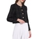 thumbnail image 4 of CHAQUETA BLAZER CROP DE TWEED SIN COLLAR Y CON BOTONES PARA MUJERES INSPIRADA EN CHIC M NEGRO, 4 of 4