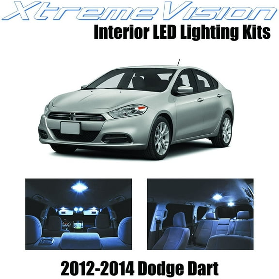 XtremeVision Interior LED for Dodge Dart 2012-2014 6 Pieces Cool White Interior LED Kit   Installation Tool