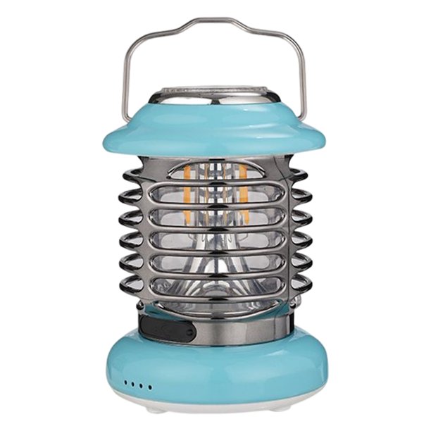 Linterna LED retro para acampar, gancho de metal, 5 V, 4 W, 5000 mAh, luz para tienda de campaña al aire libre (azul) Ehuebsd Para estrenar