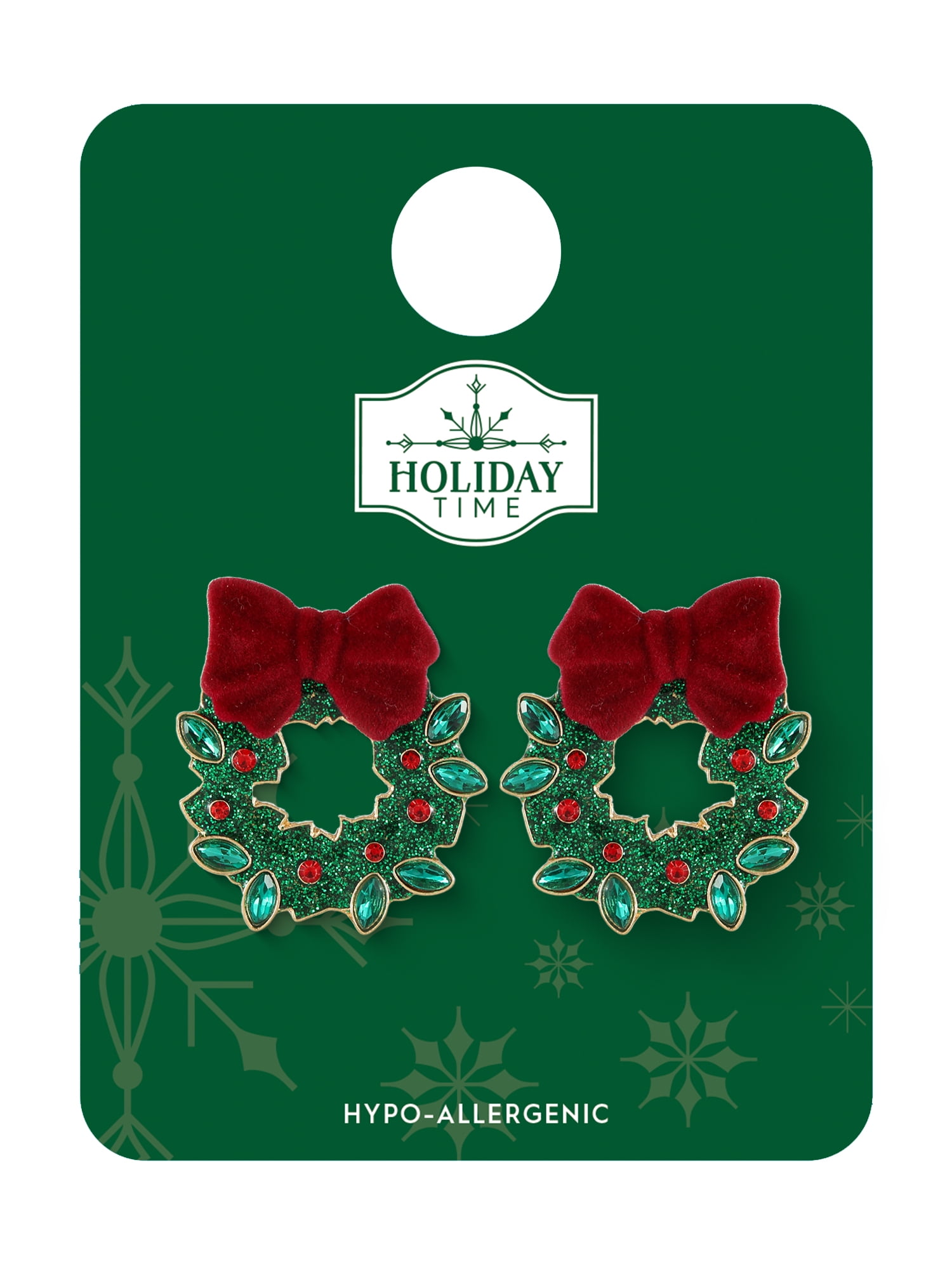 Holiday Time Wreath Earrings, 1 Pair