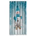 thumbnail image 1 of Cortina de Ducha ABPHQTO Muñeco de Nieve Poliéster Impermeable 90x180 cm con Ganchos, 1 of 1
