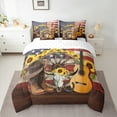 thumbnail image 2 of Feelyou Western Cowgirl Boot Bedding Comforter Set 7 Pieces, Hippie Sheep Skull Skeleton Full Bedding Set, Vintage US Flag Fitted Sheet Flat Sheet, Breathable Home Decor, 2 of 7