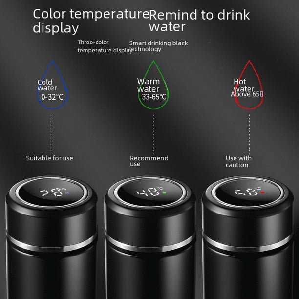 Termo inteligente con medición de temperatura, pantalla de temperatura, taza de agua, regalo de negocios de acero inoxidable 316, taza de té