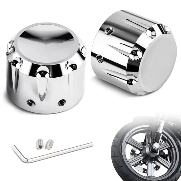 Cubiertas cromadas para tuercas del eje delantero Amazicha para Harley 2002-24