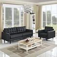 thumbnail image 6 of Modern Contemporary Living Room Sofa and Armchair Set of Two Black, 6 of 6