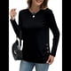 thumbnail image 1 of Camisas de Larga para Mujer, Túnicas, Blusas Holgadas, Elegantes, Cuello Redondo, Suéteres Básicos. Negro M, 1 of 10