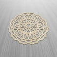 thumbnail image 2 of Mandala Wooden Wall Art, Bohemian Medallion Jumble Details Flora, Birch Wood Plywood Rustic Wall Art Accent for Hallway Bedroom Living Room Cafes and Offices, 11.4" X 11.4" X 0.1", by Ambesonne, 2 of 5