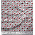 thumbnail image 1 of Soimoi Moss Georgette Fabric Leaves & Poppy Floral Print Fabric by Yard 42 Inch Wide, 1 of 6