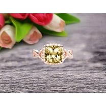 Staggering Looking 7mm Cushion Cut 1.80 Carat Champagne Diamond Moissanite Engagement Ring 10k Rose Gold Halo Wedding Ring Anniversary Promise Surprisingly Ring