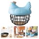 thumbnail image 5 of Cesta de Almacenamiento de Huevos de Hierro, Decoración de Adornos, Organizador de Almacenamiento de Suministros de Gallina de Cerámica, Soporte, Cont azul claro Sunnimix canasta de almacenamiento, 5 of 8