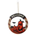 thumbnail image 1 of Bienvenida Guirnalda Puerta Colgante Calabaza Madera Gato Negro Cementerio Castillo Fantasma Halloween Decoración Suministros Yuarrent HA042894-04, 1 of 6