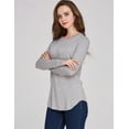 thumbnail image 3 of Camii Mia Womens T-shirts Long Sleeve Solid Top, 3 of 5