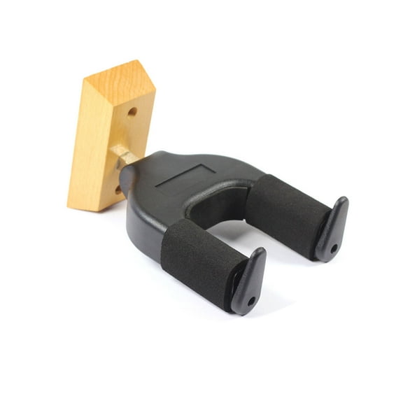 Guitar Stand Wall Mount Hanger - Black U Shaped Auto Lock Guitar Wall Mount Hanger with Soft Padding for Bass, Banjo, Ukulele(One Pcs)