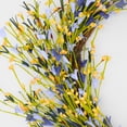 thumbnail image 4 of 22" Periwinkle and Yellow Buttercup Wreath, 4 of 6