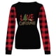 thumbnail image 4 of Pntutb blusa de otoño de manga larga con cuello redondo y costura navideña a cuadros holgada para mujer Pntutb Pntutb-3775, 4 of 6
