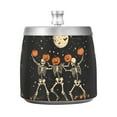 thumbnail image 7 of Yayeee Ashtray with Lid for Cigarette Smokeless Stainless Steel Home Ash Holder, Black Halloween Dancing Skeleton, 7 of 7