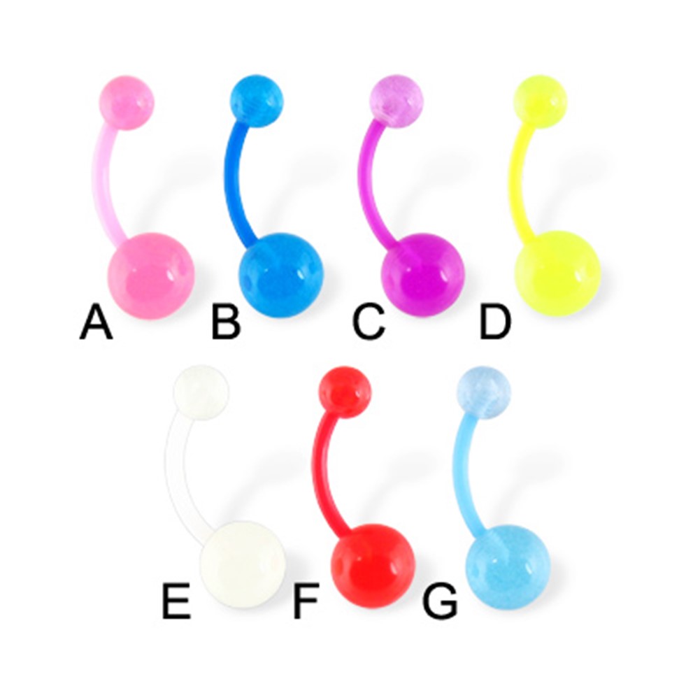 Flexible Glow In The Dark Belly Ring, Great For Pregnant Women!,White