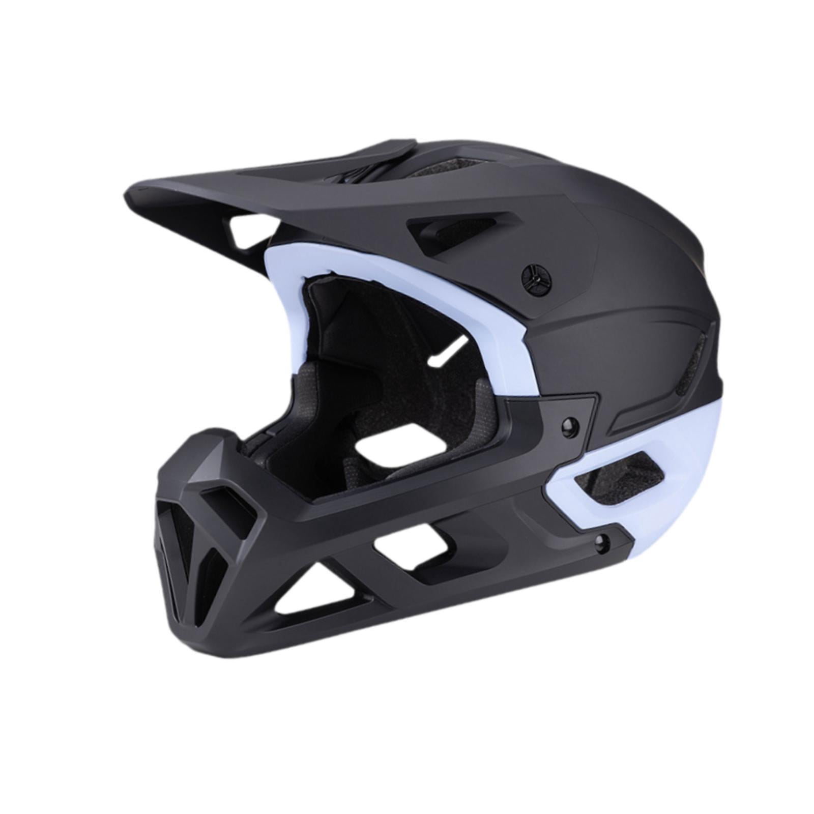 QccHieUs Full Face Bike Helmet Adjustable Lightweight Comfortable Bicycle Helmet for BMX Black Blue