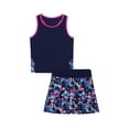 thumbnail image 3 of Xnihocha Kids Girls 2 Pieces Tennis Golf Dress Set with Shorts Racerback Tank Tops and Tennis Skirt Color Block 12, 3 of 7