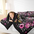 thumbnail image 4 of Homewish Gothic Skull Moth Bedding Comforter Set,Retro Rustic Flower Twin Comforter Sets,Pink Black Bedding Set For Girls Kids,Luxury Bedroom Decor Reversible,2-Piece, 4 of 8