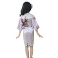 thumbnail image 5 of ATOGUTA Toddler Baby Kids Girls Flower Print Silk Satin Kimono Robes Bathrobe Sleepwea Wine, Size 18M-7, 5 of 9